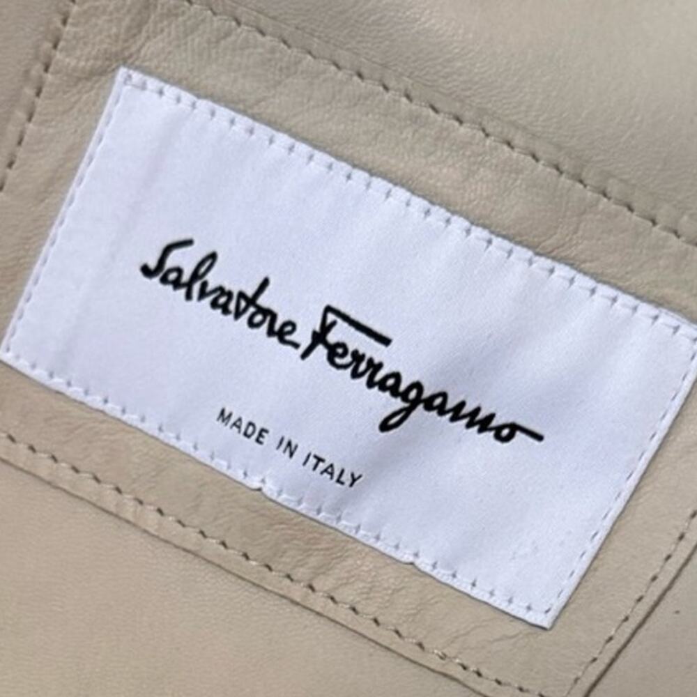 Salvatore Ferragamo Lamb Leather Red And Beige Pattern Jacket Ss20 View 3